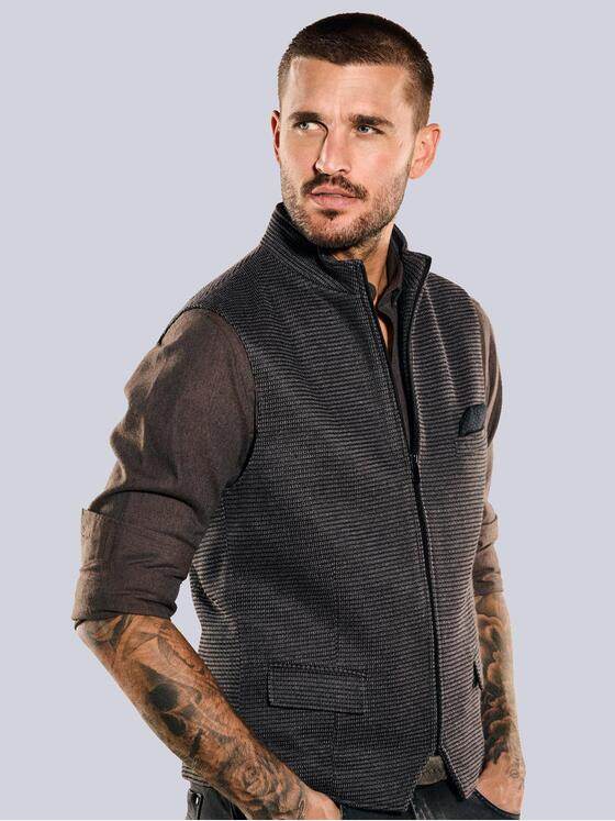 emilio adani Herren Sakko-Weste slim fit Grau 35591