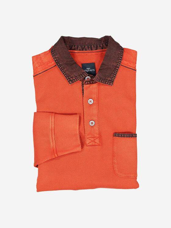 engbers Herren Langarm-Shirt mit Polo-Kragen Orange 37734