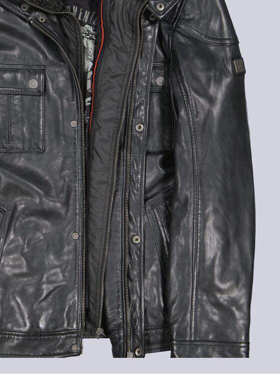 engbers Herren Lederjacke mit heraustrennbarem Inlet Schwarz 39275