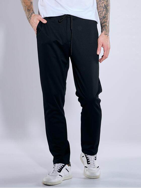 emilio adani Herren Anzughose slim fit Schwarz 36468