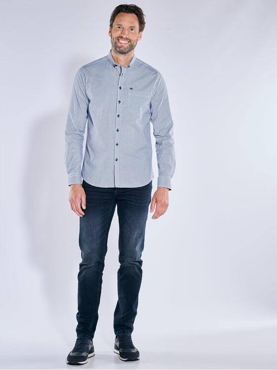 engbers Herren Langarm-Hemd kariert Brilliantblau 39241