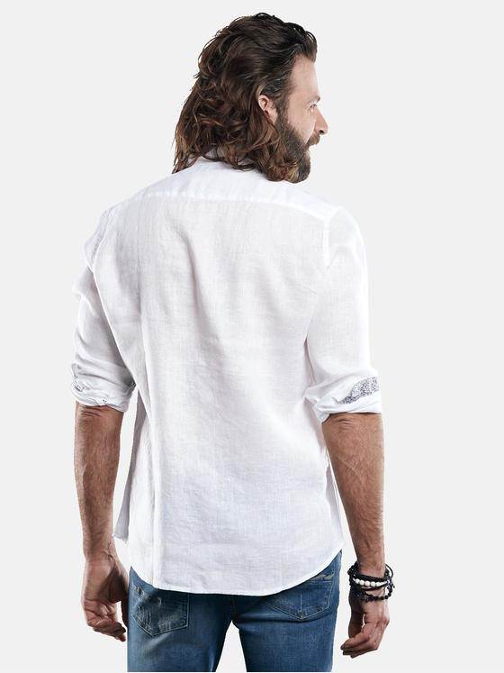 emilio adani Herren sommerliches Leinenhemd Weiß 29505