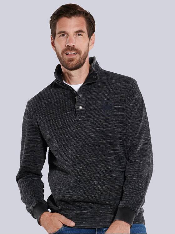 engbers Herren Sweatshirt mit Stehkragen Schwarz 35671