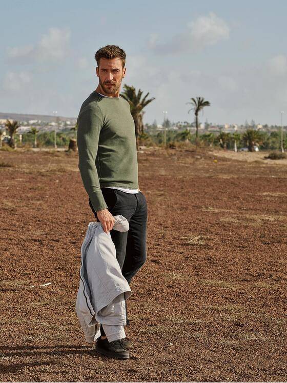 emilio adani Herren Pullover uni Grün 36703