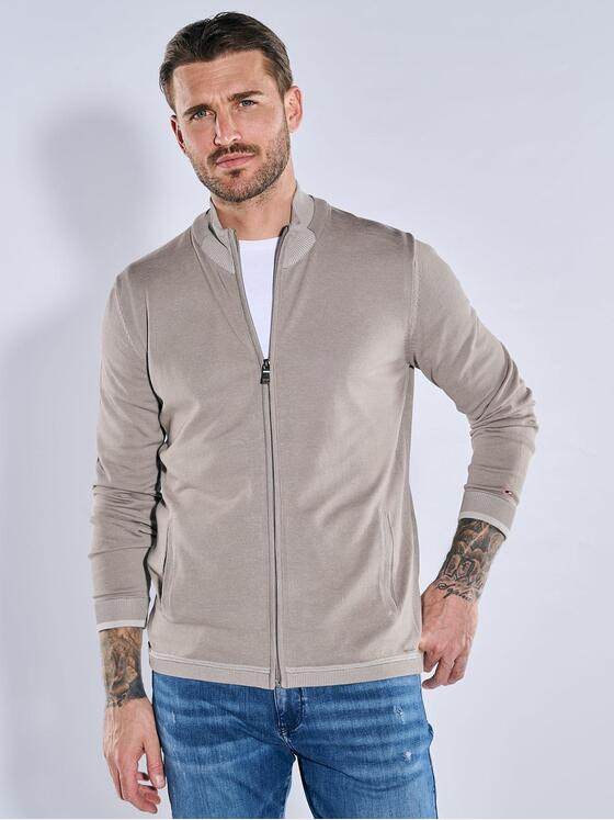 emilio adani Herren Cardigan strukturiert Grau 38943