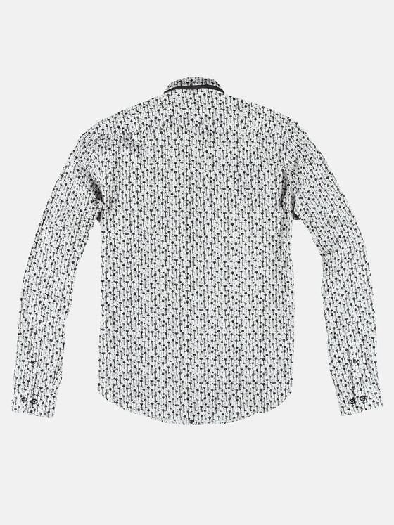 emilio adani Herren Langarmhemd mit stylischem All-Over Print Blau 31235
