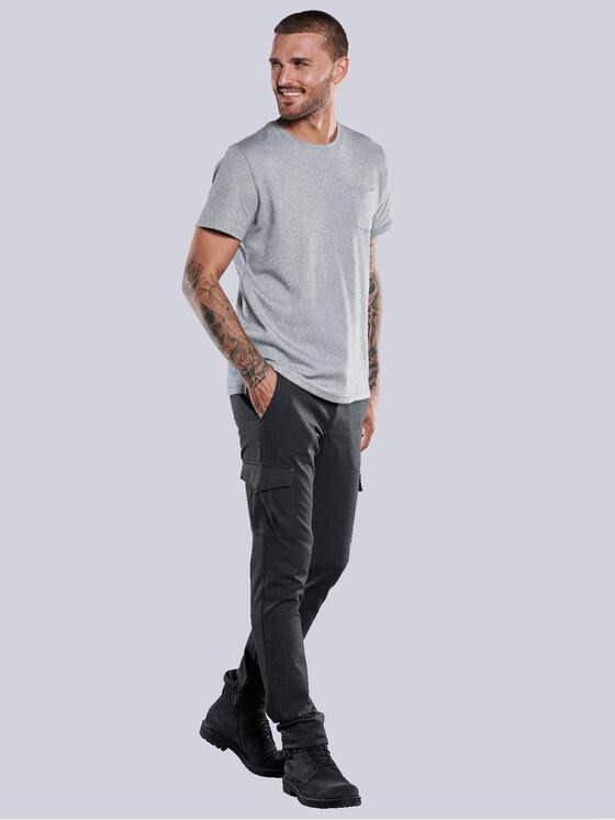 emilio adani Herren T-Shirt Rundhals Grau 33349