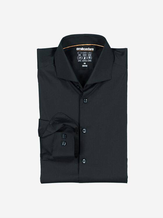 emilio adani Herren Performance Hemd "My Favorite" schwarz Schwarz 38001