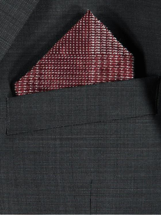 engbers Herren Einstecktuch aus Seide mit Minimalmusterung Dunkelrot 29358