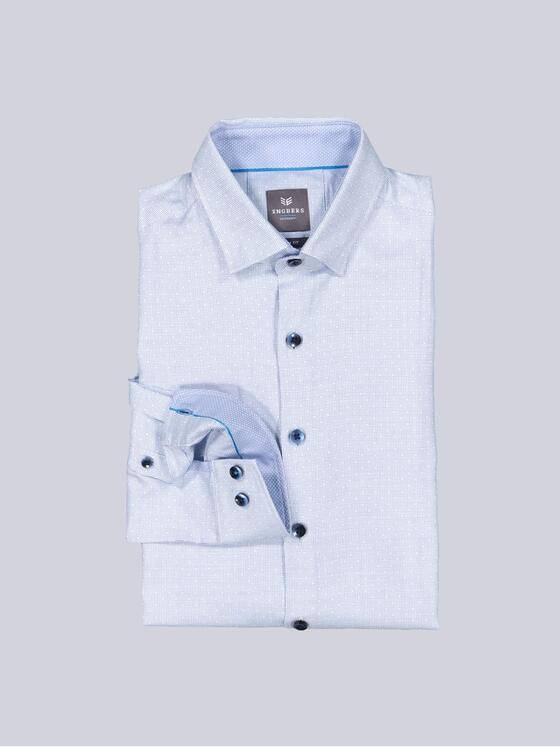 ENGBERS GERMANY Herren Langarm-Hemd in eleganter Optik Blau 35696