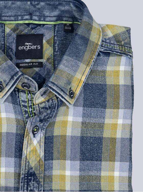 engbers Herren Langarm-Hemd kariert Gruen 36127