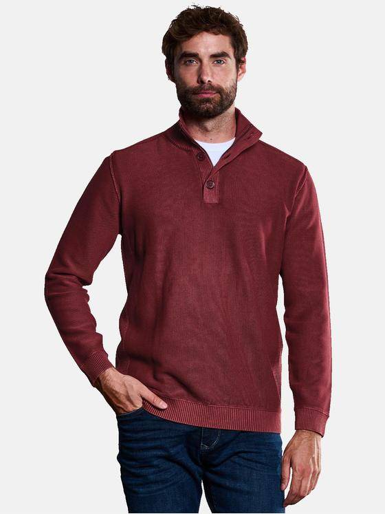 engbers Herren Pullover Polokragen Feuerrot 33935