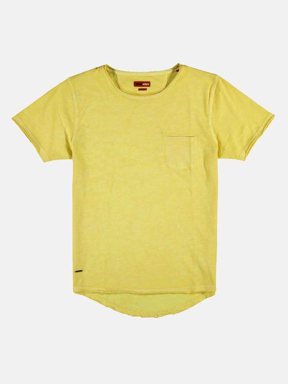 emilio adani Herren Rundhals T-Shirt Gelb 26232