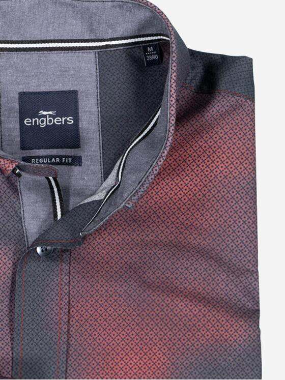engbers Herren Langarm-Hemd gemustert Dunkelrot 37661