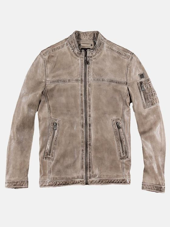 engbers Herren Lederjacke Bikerstyle Sand 32183