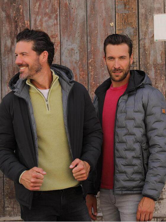 emilio adani Herren Wendejacke mit Soronafüllung Schwarz 37432