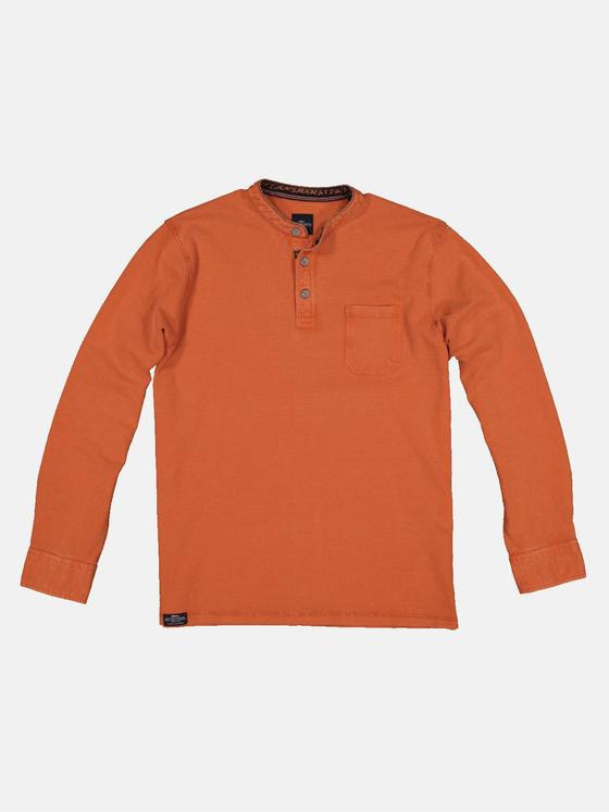 engbers Herren Henley Shirt Dunkelorange 32789