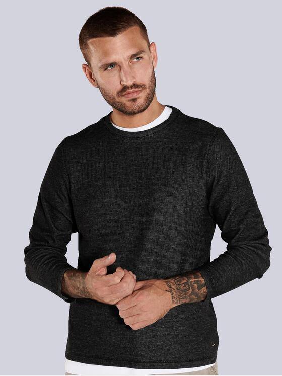 emilio adani Herren Langarm-Shirt regular Schwarz 36137