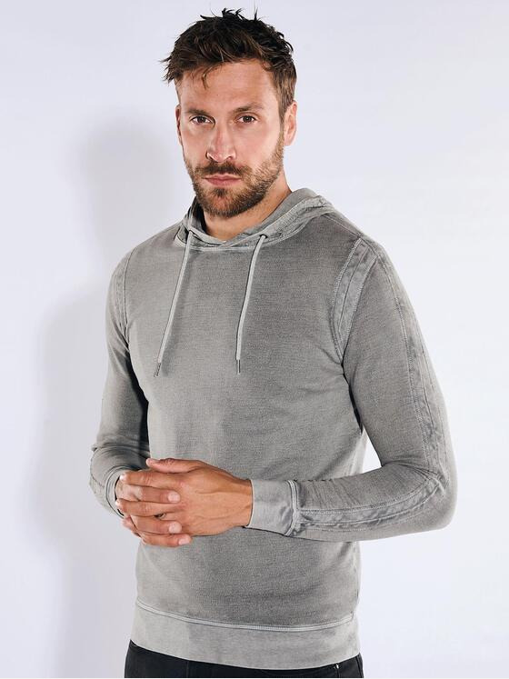 emilio adani Herren Pullover mit Kapuze Grau 36888