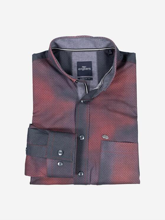 engbers Herren Langarm-Hemd gemustert Dunkelrot 37661