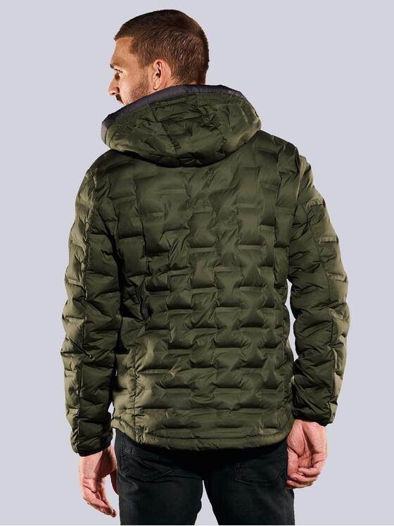 emilio adani Herren Steppjacke mit abnehmbarer Kapuze Grün 35199