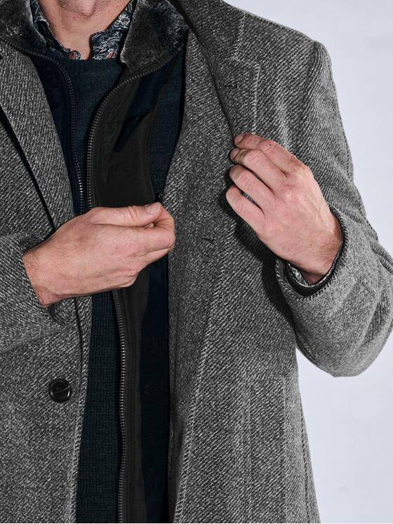 engbers Herren Mantel mit heraustrennbarem Kragen Grau 39409