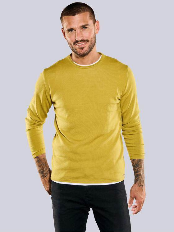 emilio adani Herren Pullover regular Gelb 35366