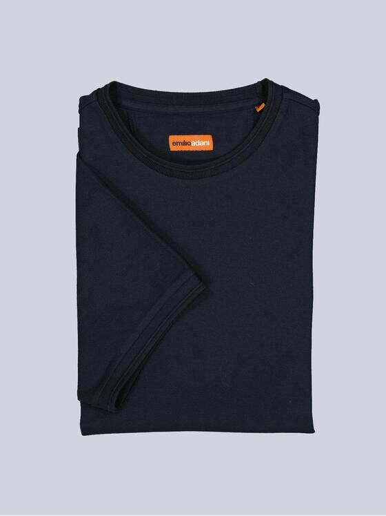 emilio adani Herren Rundhals T-Shirt Blau 38629