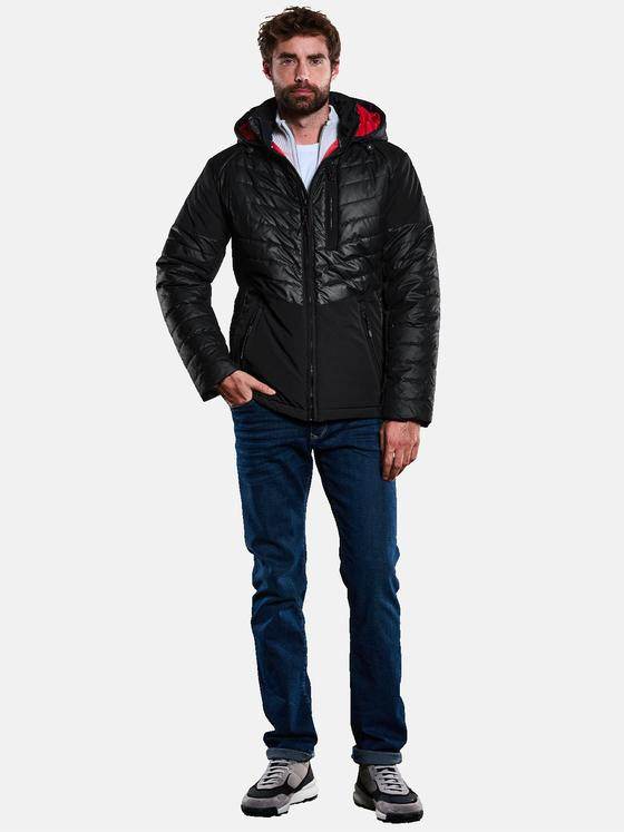 engbers Herren Jacke mit abnehmbarer Kapuze Schwarz 33534