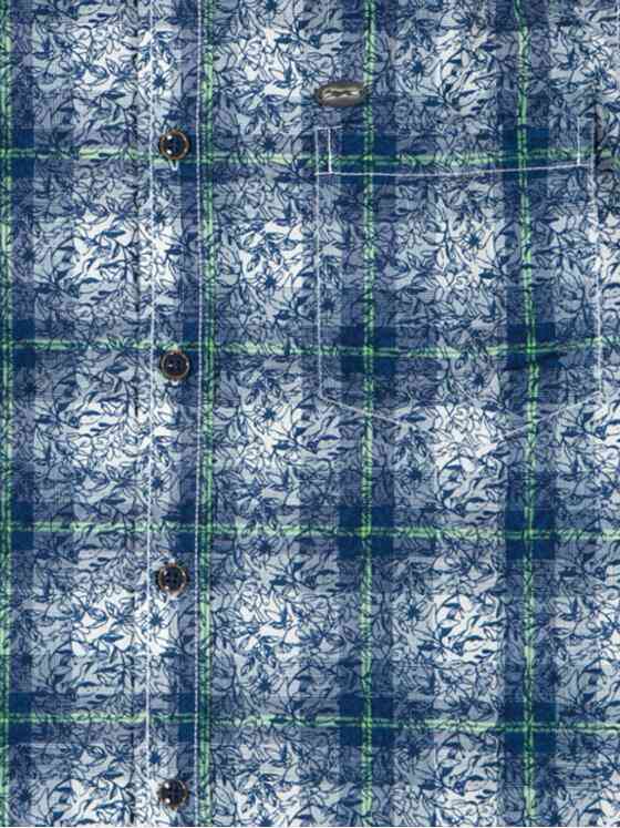 engbers Herren Langarm Hemd gemustert Saphirblau 32553