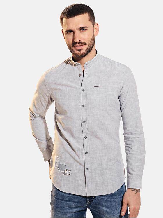 emilio adani Herren Langarm-Hemd aus Leinenmix Weiß 31677