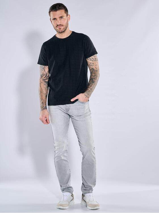 emilio adani Herren T-Shirt strukturiert Schwarz 38435