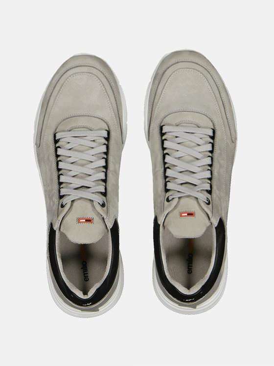 emilio adani Herren Sneaker aus Nubukleder Grau 32659
