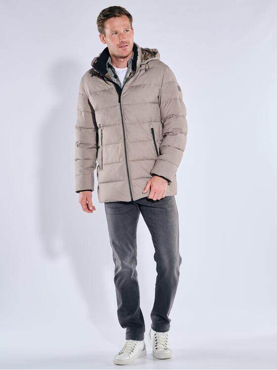 ENGBERS GERMANY Herren Jacke mit Funktionsdetails und innovativer Steppung Beige 39359