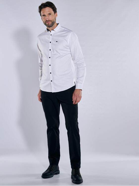 engbers Herren Langarm-Hemd strukturiert Reinweiss 38177