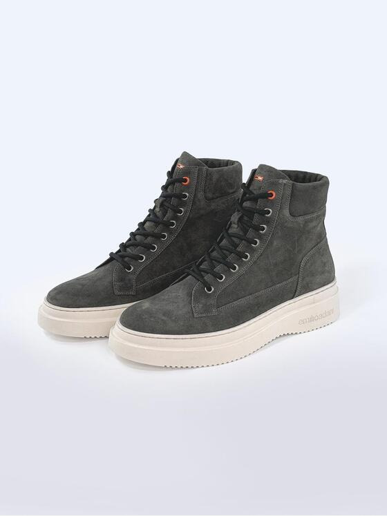 emilio adani Herren Boots aus Nubukleder Grau 37444