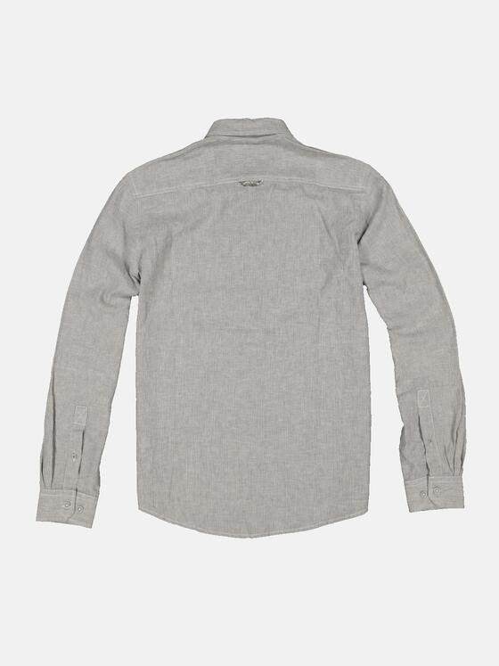 emilio adani Herren Langarm-Hemd mit Leinenanteil Beige 34248
