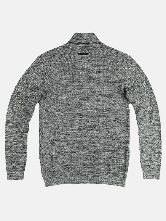 emilio adani Herren kuschelige Strickjacke aus mouliniertem Garn Grau 28943
