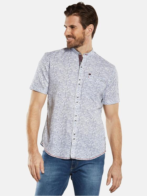 engbers Herren Kurzarm-Hemd gestreift Blau 34658