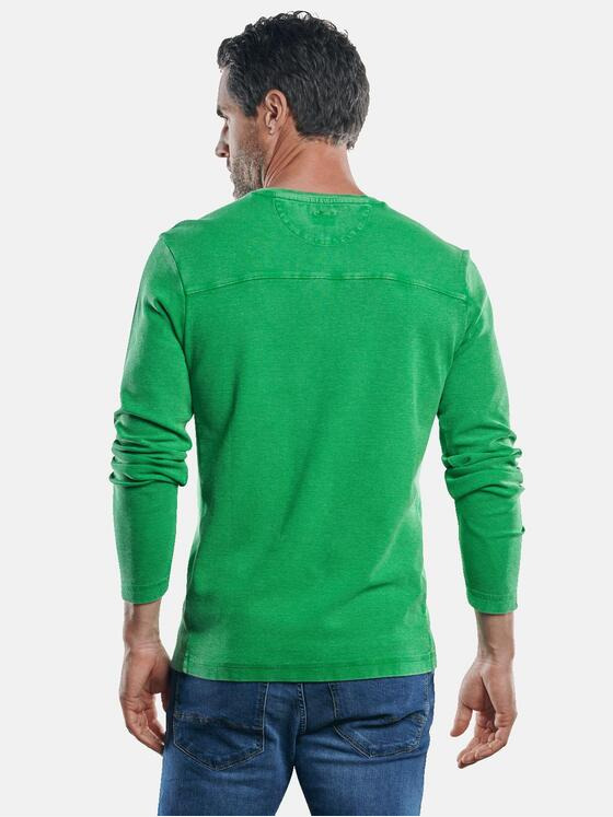 engbers Herren Strukturiertes Henley Shirt Grasgruen 30280
