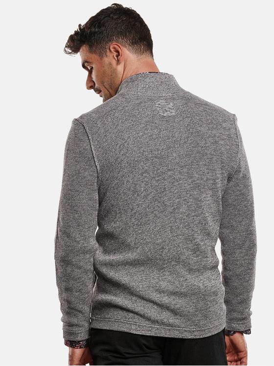 engbers Herren Strickjacke in zweifarbiger Optik Silbergrau 32282