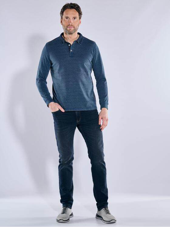 engbers Herren Langarm-Shirt mit Polo-Kragen Royalblau 38183