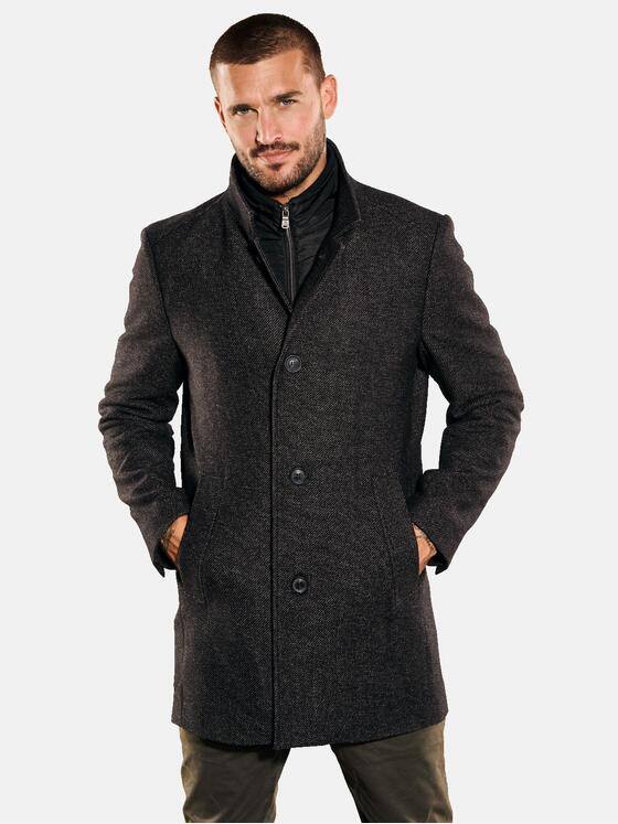 emilio adani Herren Mantel mit Inlet Braun 35526
