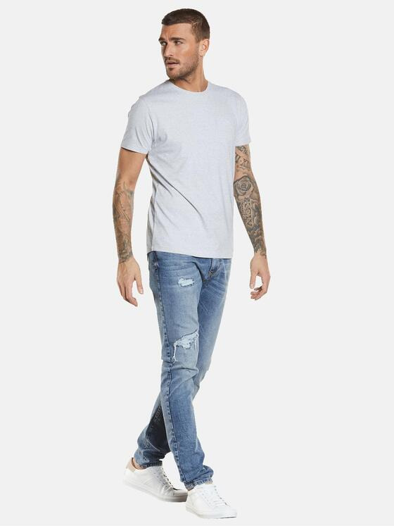 emilio adani Herren T-Shirt gestreift Grau 34548