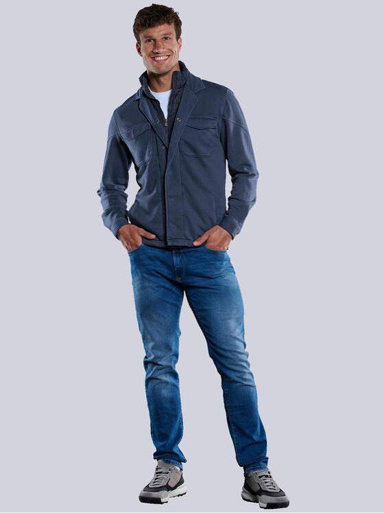 engbers Herren Sweatjacke mit Nylon-Einsatz Saphirblau 33397