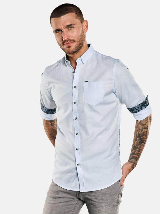 emilio adani Herren Langarm-Hemd uni Blau 32058