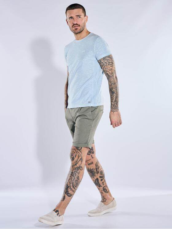 emilio adani Herren Rundhals T-Shirt Hellblau 40795