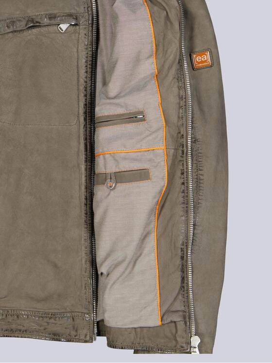 emilio adani Herren Sportive Lammlederjacke Khaki 40228