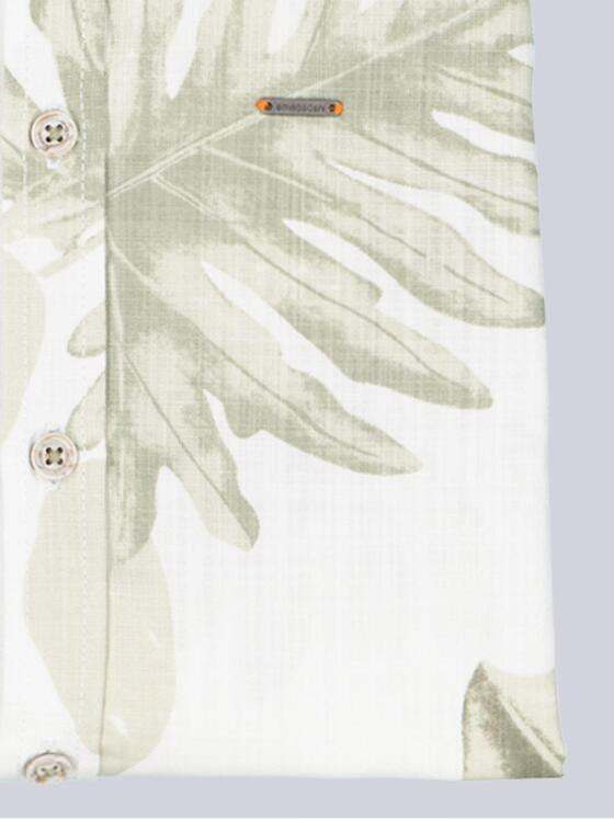 emilio adani Herren Kurzarm-Hemd  gemustert Khaki 38484