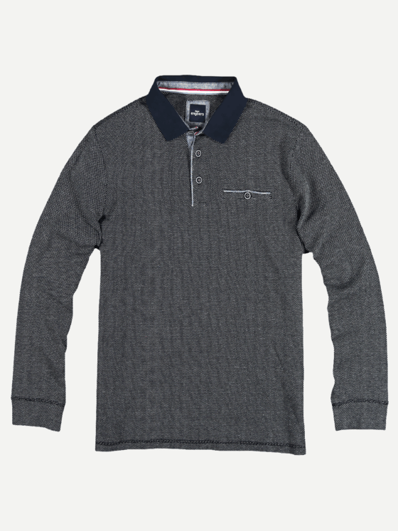 engbers Herren Poloshirt langarm Blau 28837
